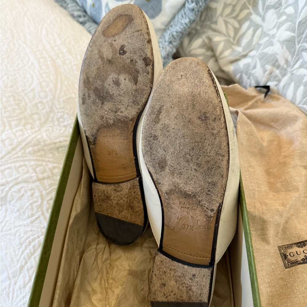 Gucci Women’s Princetown White Leather Slipper Mules - Picture 5 of 7